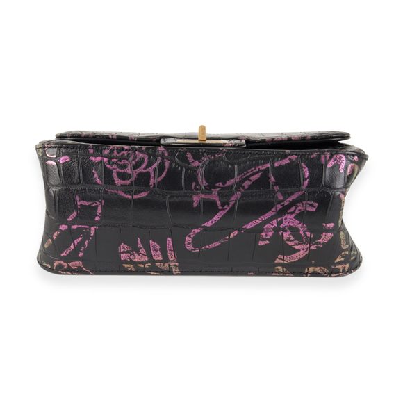 Chanel Black Crocodile Embossed Graffiti Reissue 2.55 224 Mini Flap Shoulder Bag - Picture 3 of 10